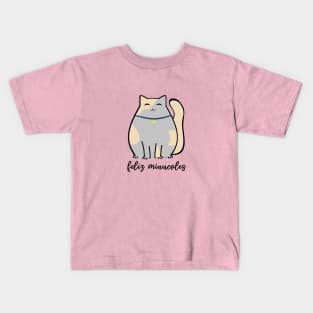 Feliz Miau-coles Happy Wednesday in Spanish Kids T-Shirt